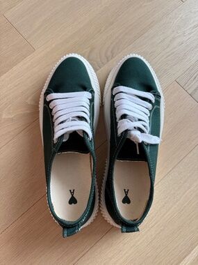 AMI Alexandre Mattiussi Green Canvas Sneakers